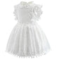 Princess Dress Children's Summer Cotton Dress Girls Korean Style Lace Flying Sleeves Hollow Child