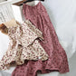 Female Summer Corduroy Retro Little Fresh Elegant Mid Long Suspender Floral Holiday Dress
