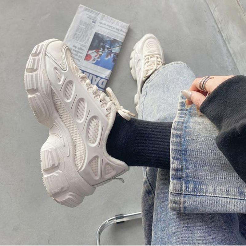 Daddy Shoes Women All-match Spring Sports Shoes Women Casual Comfortable Thick-soled Black Shoes Women