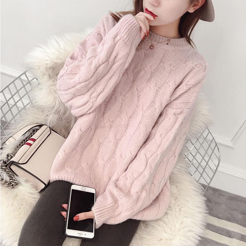 Wearing A Sweater Outside In Autumn and Winter Plus Size Sweater Round Neck Sweater To Keep Warm