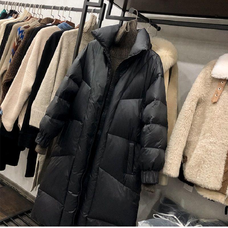 Winter Mid-length Thick Black Down Jacket Korean Version Loose Down Jacket Women Plus Size Fashion Warm Jacket Trend