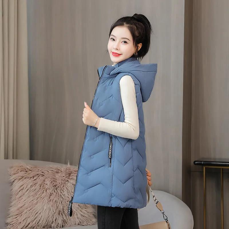 Women's Winterized Vest Autumn and Winter Mid-length Slim Fit Plus Size Thick Coat