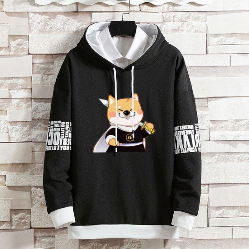 Spring & Fall Sweater Suit Bully Dog Print Men Sports Suit Casual Hooded Pullover and Pants for Teen Student