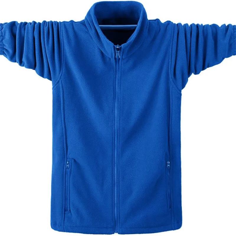 Autumn Men's Long-sleeved Sweater Cardigan Stand-up Collar Solid Color Loose Casual Polar Fleece Double-faced Fleece Sports Sweater