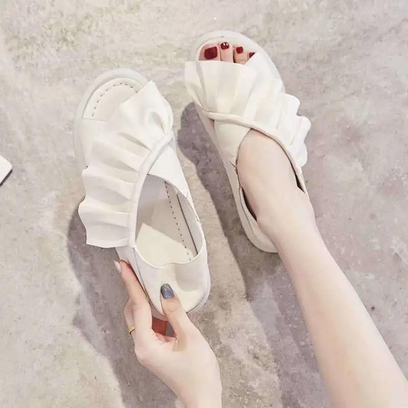 Sandals Women's Summer Jelly Transparent Soles Flat Two-wear Slippers Women's Non-slip Thick-soled Soft Lightweight Simple Sandals