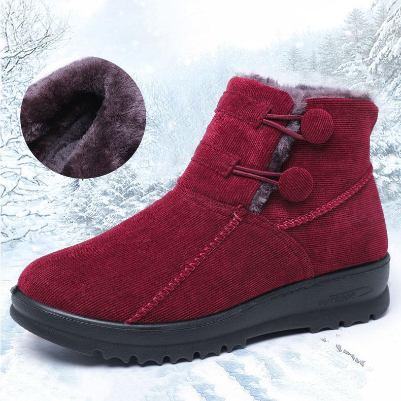 Women's Winter Cloth Shoes Plus Velvet Thick Warm Snow Boots Non-slip Wear-resistant Mother's Cotton Boots