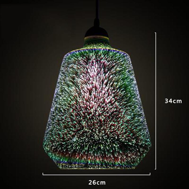 Led 3D Chandelier Creative Restaurant Cafe Bar Psychedelic Dazzling  Romantic Fireworks Chandelier