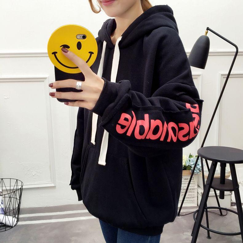Warm Hood Top Autumn Winter Sweater Cotton Women Sweatshirt Wild Large Size Long Sleeve
