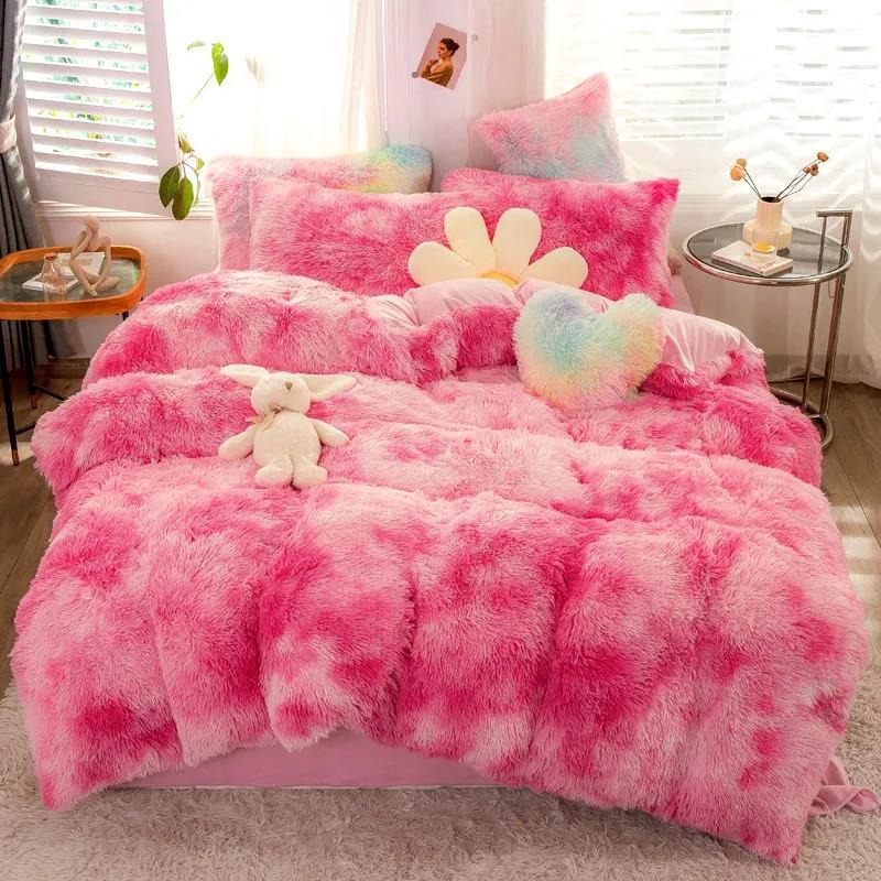 Thickened Water Velvet Four-piece Sheets Are Set In Conjunctive Princess Wind Warm Home Bedding Double Bed Suit
