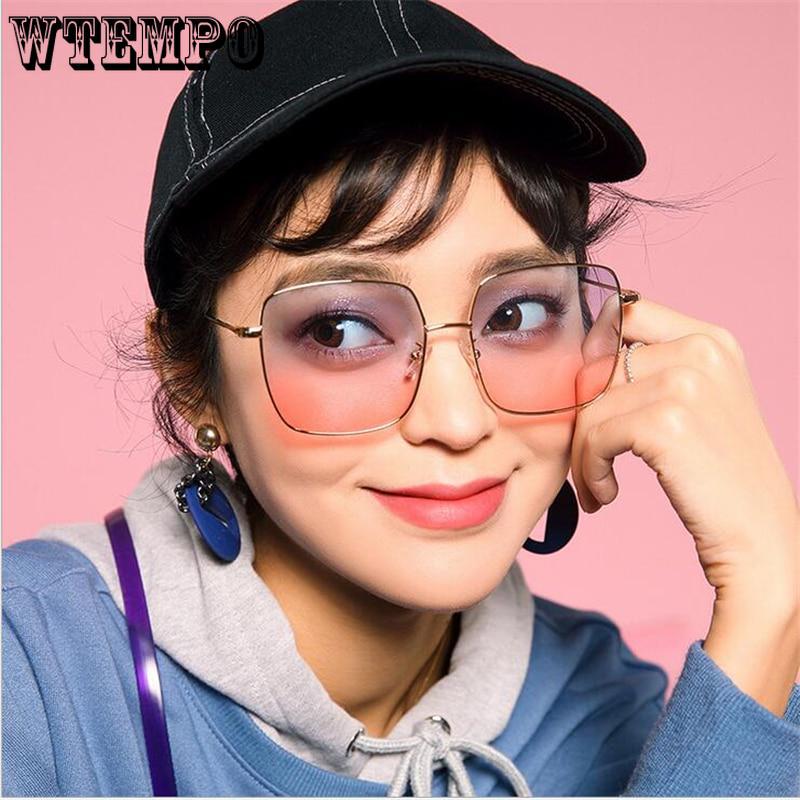 WTEMPO Drivin Fishing Square Sunglasses Retro Polygon Metal Large Frame Ocean Piece Face-lift Shoppi