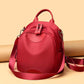 High-capacity Black Red Casual Large Capacity Simple Women's Multi-layer Canvas Backpack Travel Shopping Student Schoolbag