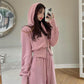 Women Hoodies Hooded Sweatshirts Zippers Tops Pink Loose Casual Clothes Oversized Harajuku Tracksuit Hoodies Suit Sweatshirts Set