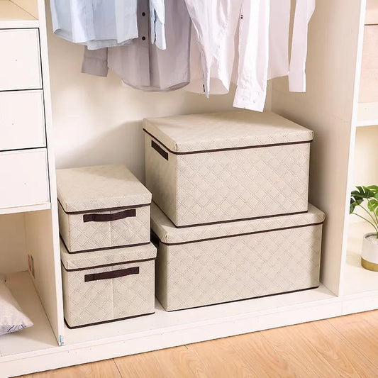 Cloth Storage Box Foldable Clothing Storage Box Household Storage Box Living Room Bedroom Dust-proof Covered Storage Box