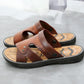 Sandals Men's Beach Shoes Non-slip Wear-resistant Summer Outer Wear Men's Sandals Casual Middle-aged Flat Sandals Simple and Comfortable