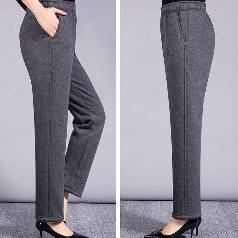 Lamb Velvet Middle-aged and Elderly Women's Pants Winter Plus Velvet Thickening Large Size Loose Sports Casual Pants To Wear Warm Mother Pants