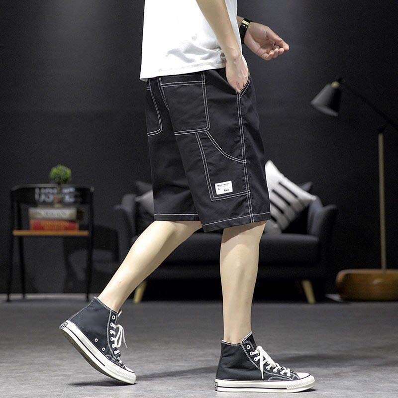 Retro Denim Shorts Men's Plus Fat Plus Size Beach Pants Summer Casual Five-point Pants