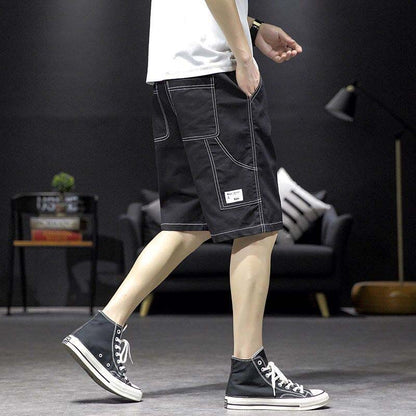 Retro Denim Shorts Men's Plus Fat Plus Size Beach Pants Summer Casual Five-point Pants