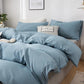 Pure Color Simple Nordic Fengshui Washed Cotton Four-piece Quilt Cover Sheet Student Dormitory Three-piece Bedding
