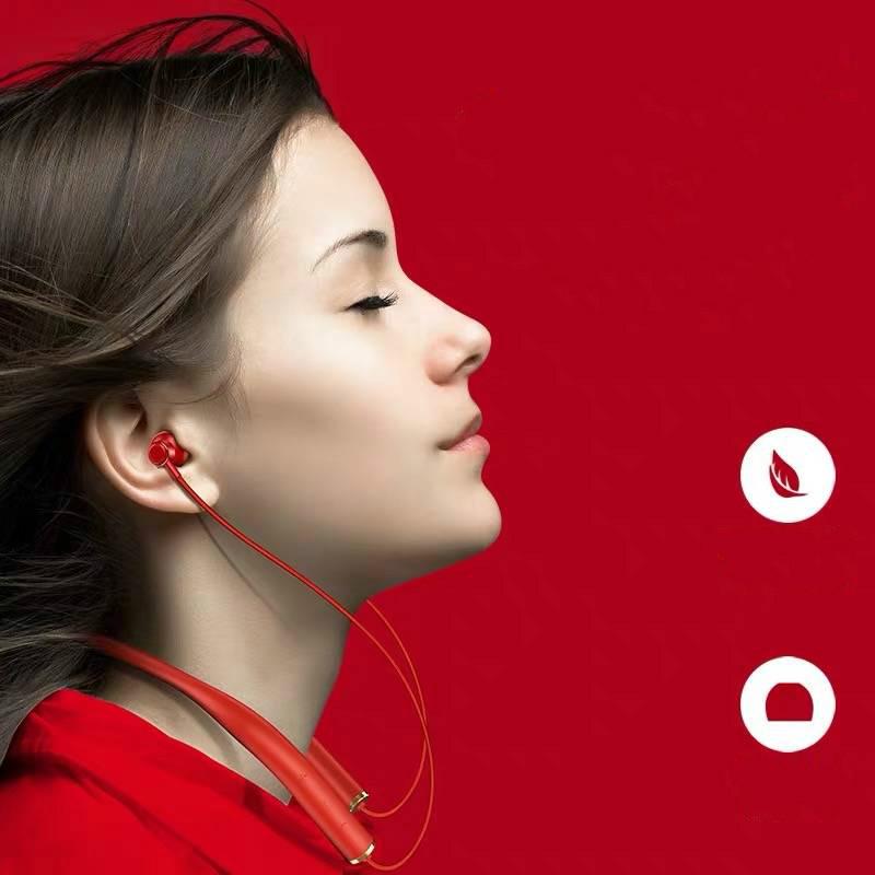New Sports Bluetooth Headset Metal Magnetic Wireless Double Bass In-ear Lug Silicone