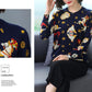 High Quality Woolen Sweater Spring Autumn Loose Knitted Sweater Print Women O-Neck Sweater Female Jumper Tops