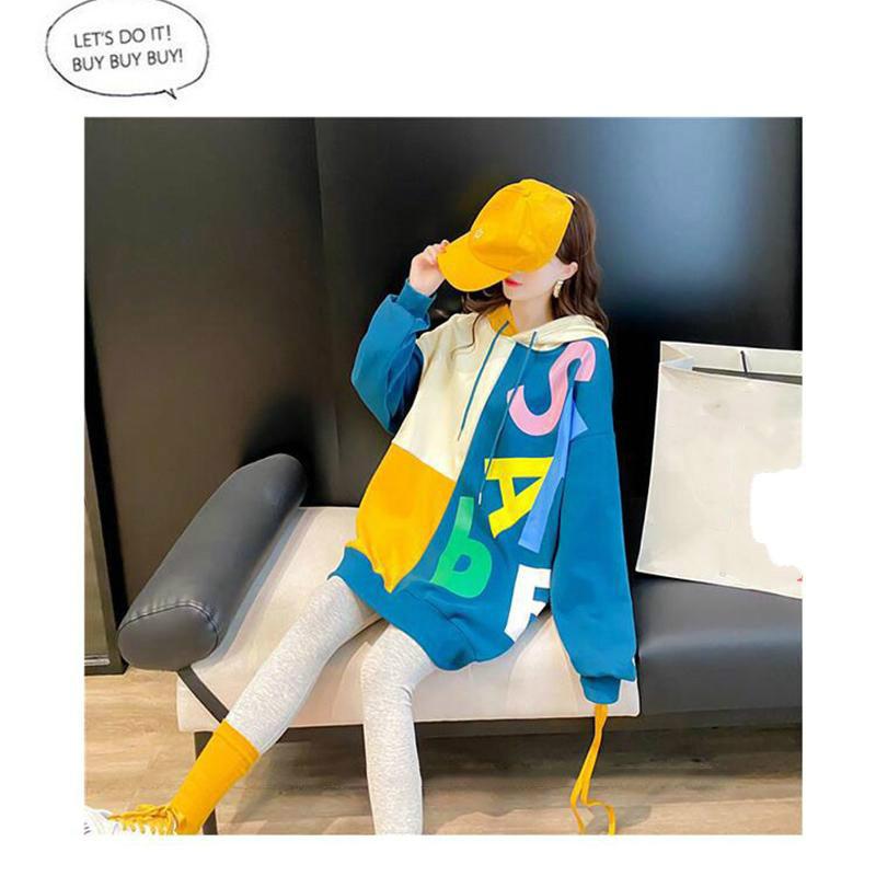 Fried Street Hooded Women's Sweatshirt Thin Style Fashion Korean Style Loose Fat MM Covering Belly Slim Top