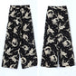 Black Suit Women's Summer Two-piece Suit Slim Wide-leg Pants + Long-sleeved Shirt Temperament Printed Suit Suit Women
