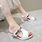 Sandals  Women Summer Korean Style Small Thick Heel High Heels Mid-heel Buckle  All-match Open-toed Women's Shoes