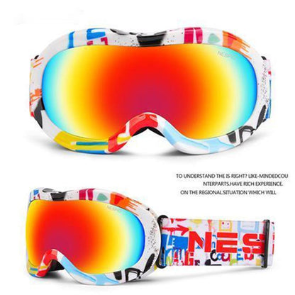 Children's Ski Goggles Men and Women Double Anti-fog Outdoor Mountaineering Snow Skiing Goggles 3-14 Years Old