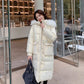 Shiny Down Cotton Jacket Fashion Color Hooded Jacket Winter Thicken Warm Long Over-the-knee Cotton Jacket Suitable for Women