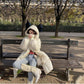 Long Down Jacket Women's Loose and Thick Bread Coat Knee-length Duck Down Jacket