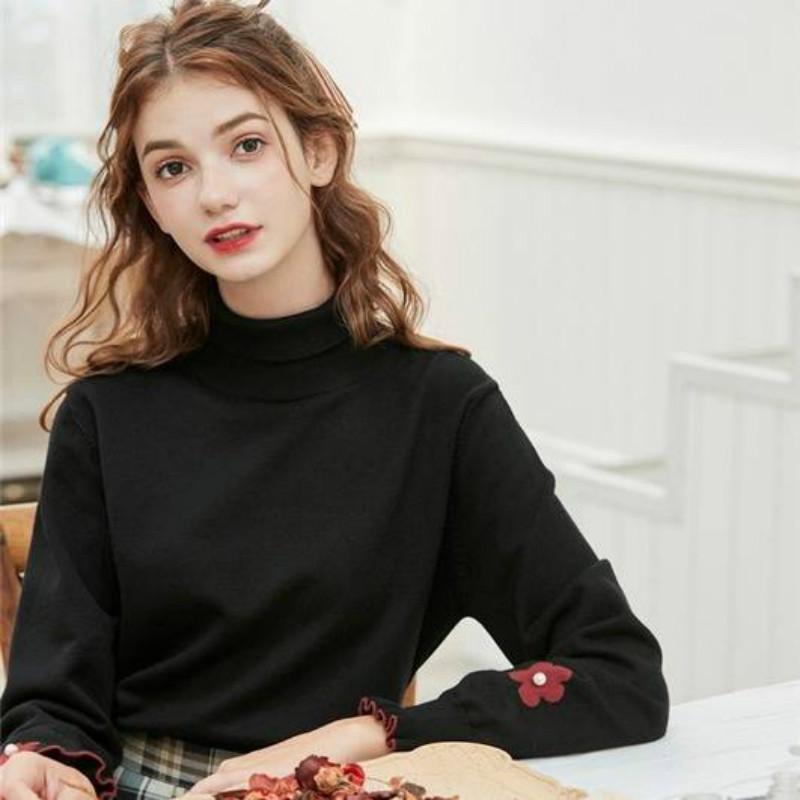 Turtleneck Sweet Jacquard Sweater Women's Autumn and Winter Base Long-sleeved Sweater