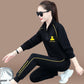 Sports and Leisure Suit Women Loose Stand-up Collar Sweater Running Clothes Two-piece Long-sleeved Trousers Sweat-absorbent and Breathable