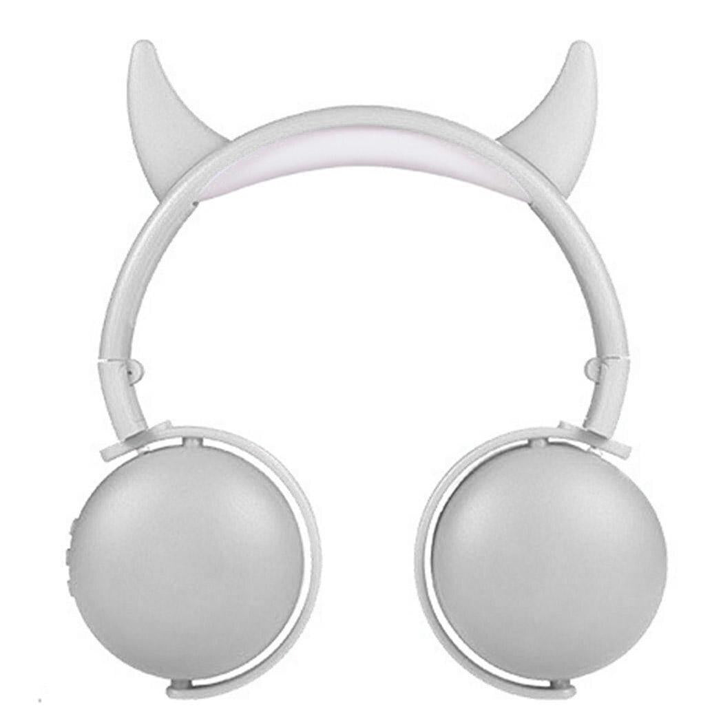 Durable Cartoon Bluetooth 5.0 Headset Wireless Foldable Little devil Cat-ear Antler Stereo headphone