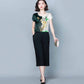 Short-sleeved Round Neck T-shirt Sunscreen Ice Silk Fabric Ladies Plus Size Loose Casual Printed Top Women