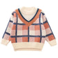 Boys and Girls Mink Velvet Sweater Autumn and Winter Children's Pullover Sweater Thick Loose Plaid Sweater
