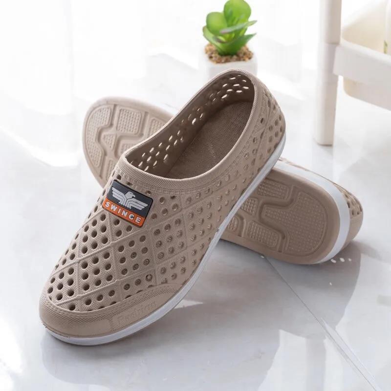 Summer Men's Beach Shoes Thick Bottom Non-slip Hollow Breathable Running Casual Shoes