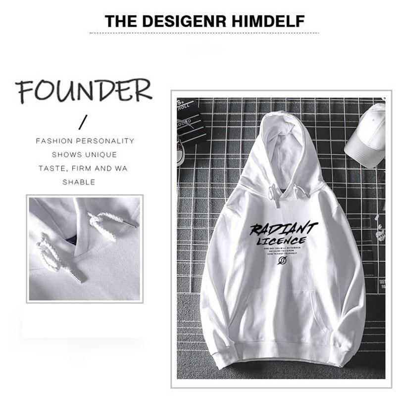 Male White Hoodies Novelty Print Mens Sweatshirt Streetwear Hoody Hip Hop Harajuku Brand Clothes Men