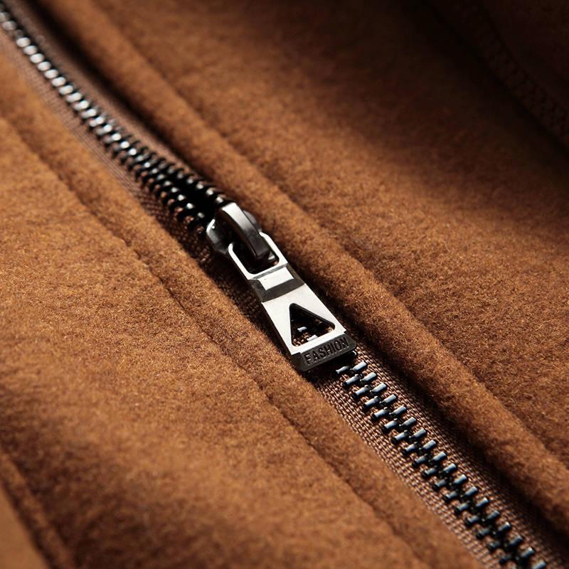 Men Winter Woolen Coat Men's Cotton-padded Wool Blends Woolen Pea Coat Male Trench Coat Overcoat