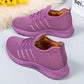 Winter Women's Cotton Padded Shoes Plush Flat Bottom Sports Shoes Large Size Solid Color Warm Non Slip Mother's Shoes