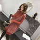 Women Chic Mid-length Loose V-neck Tank Top Sweater Knitted Bright Silk Vest Skirt Dress