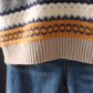 Vintage Printed Sweater Vest Sleeveless Knitted Vest Loose Pullover Sweater Tank Tops for Women