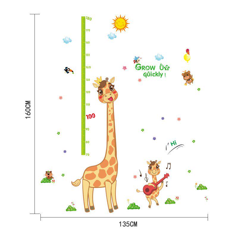 [Wall stickers] cartoon giraffe mother baby height measurement wall stickers for kids rooms bedroom