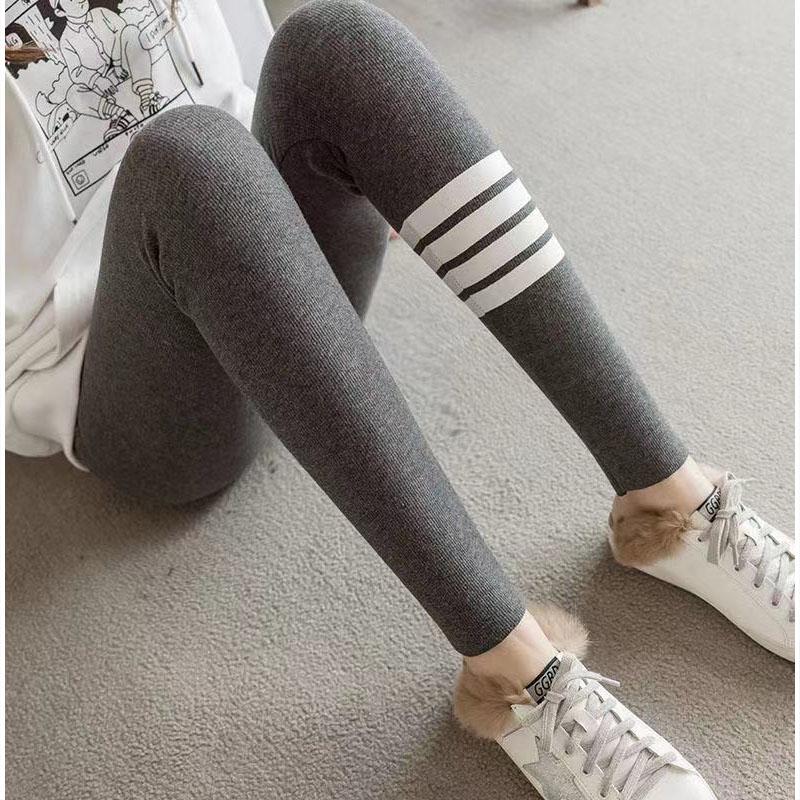 Spring and Autumn Leggings Women's Outer Wear Trousers Black Gray Large Size High Waist All-in-one Pants Thin Section