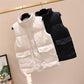 Autumn and Winter Loose Plus Size Vest Short Stand Collar Casual Jacket Fashion Simple Women's Down Cotton Vest