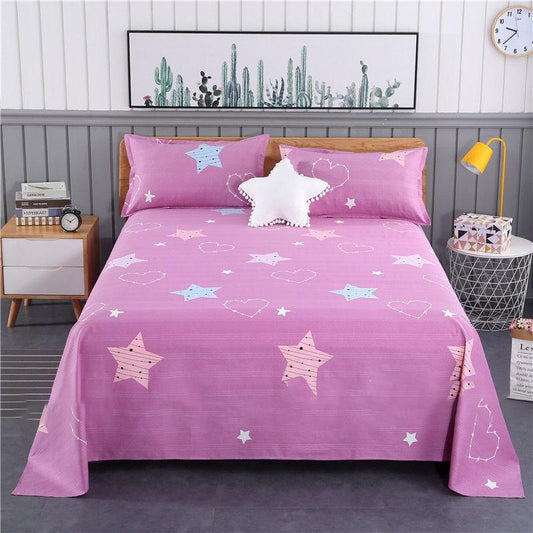Home Textiles Pure Cotton Bed Sheets Three-piece Suit Single and Double Bed Sheets Fine Grained Coarse Cloth No Fading Exquisite Patterns Simple