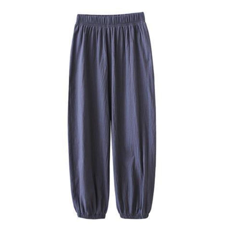 Casual Pants Women's Summer Thin Loose-fitting Sports Pants Nine Points Cotton and Linen Harem Pants Bloomers