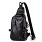 Chest Bag Men's Large Capacity with Headphone Hole Messenger Bag Outdoor Riding Sports Shoulder Bag