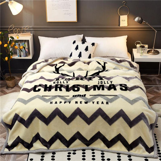 Autumn and Winter Warm Soft Blanket Quilt Coral Velvet Velvet Mattress Bed Sheet