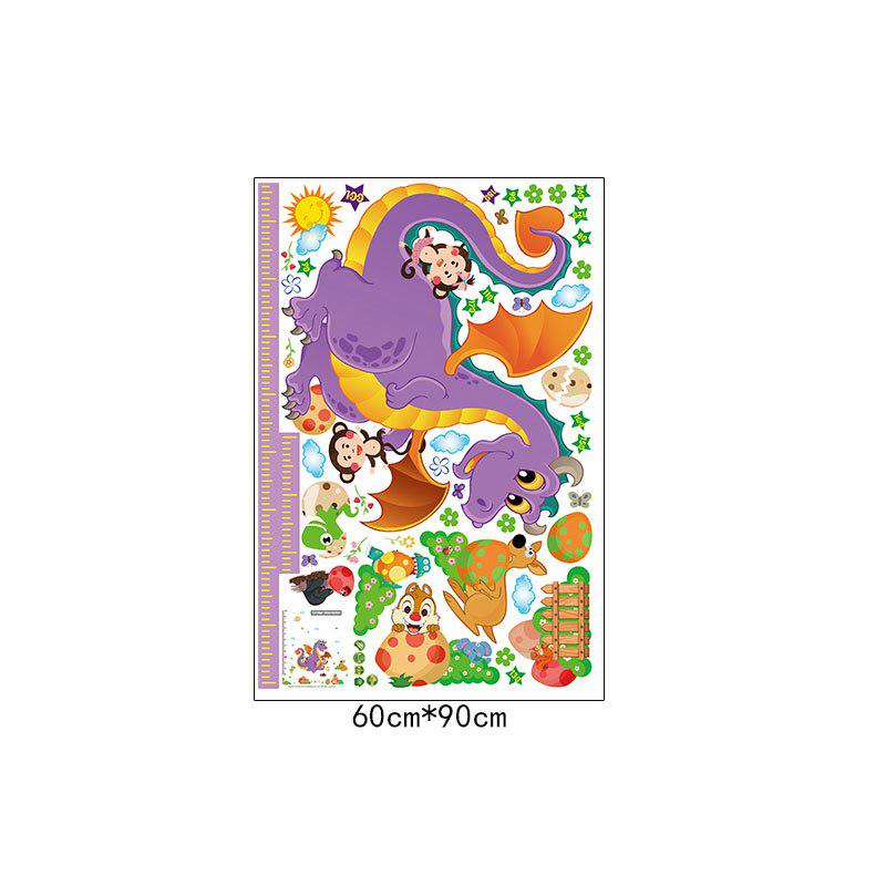 [Wall sticker] new cartoon dinosaur height wall stickers for kids rooms nursery baby bedroom home de
