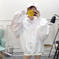 Plus Velvet Thick Long Solid Color Hooded Ladies Sweater